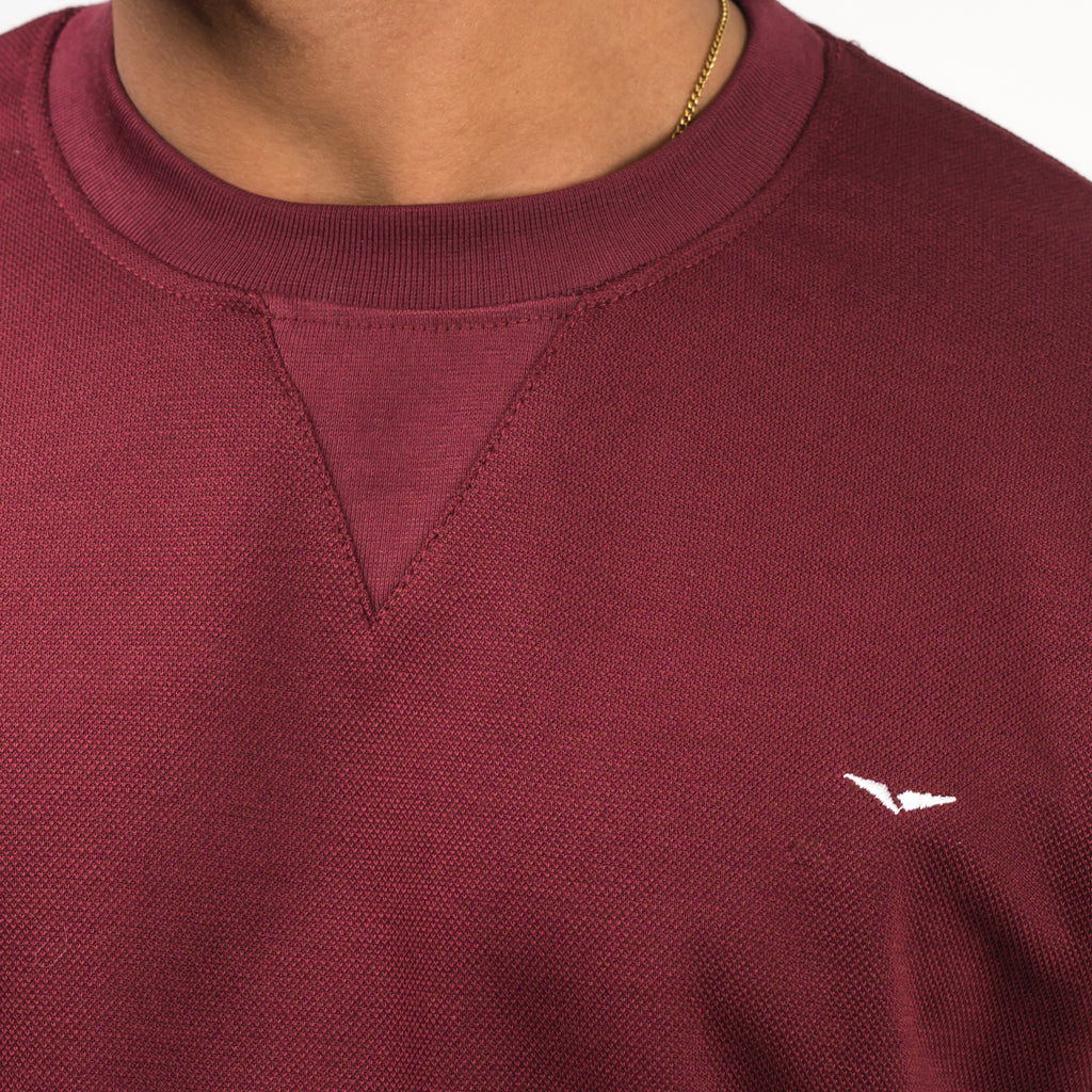 Ribbed Maroon Sweatshirt