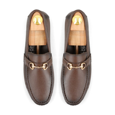 Two Tone Horse-Bit Buckled Moccasins - Brown