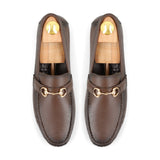Two Tone Horse-Bit Buckled Moccasins - Brown