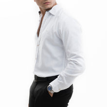 Load image into Gallery viewer, Solid White Accented Casual Shirt
