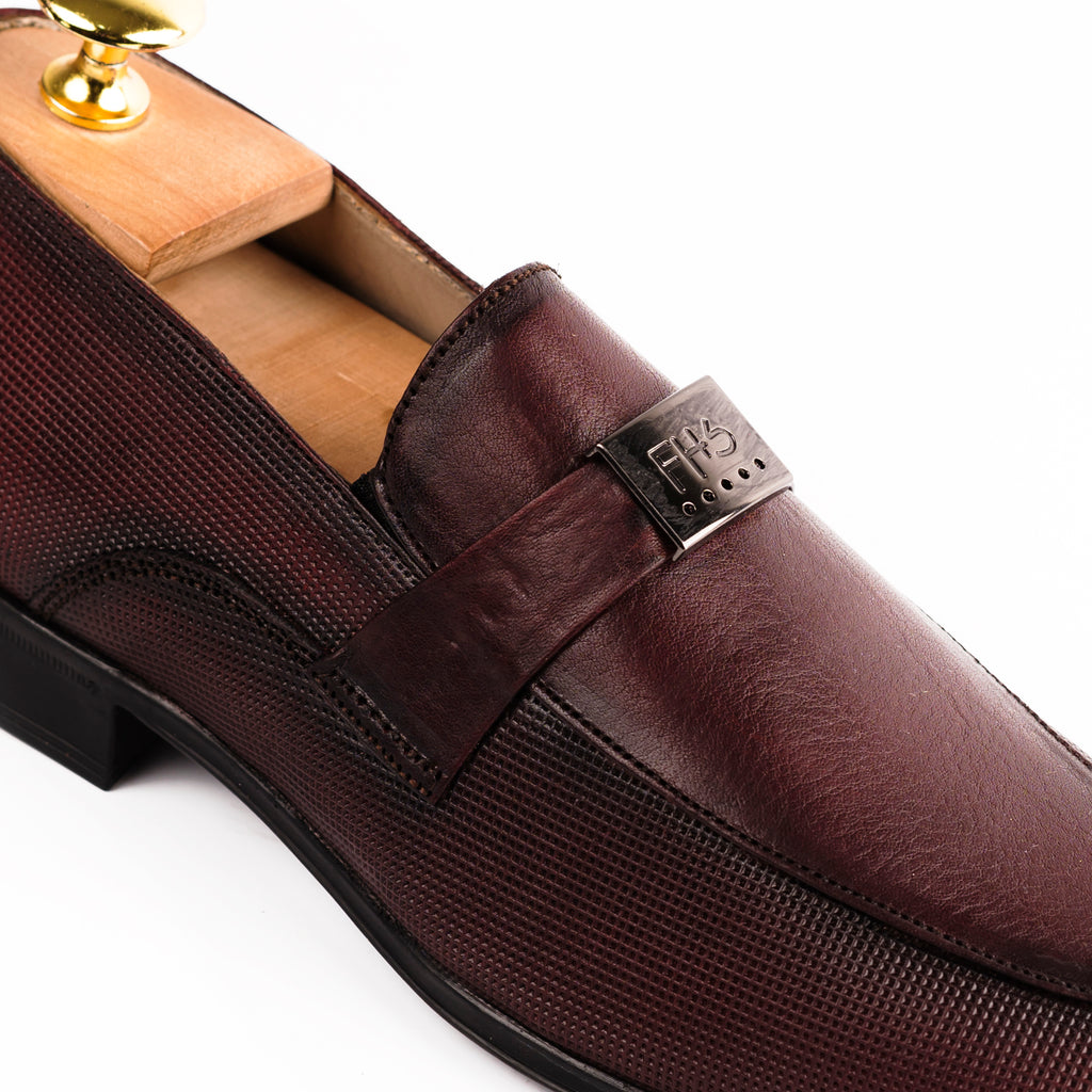 FHS Gunmetal Loafers-Maroon