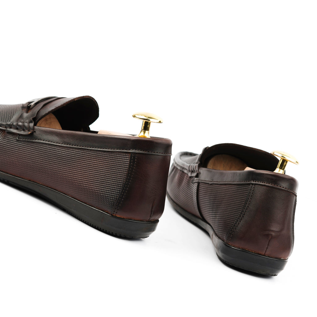 Two-Toned Dotted Moccasins - Brown