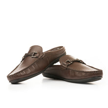 Load image into Gallery viewer, Luxe Grain Leather Horsebit Mules - Brown