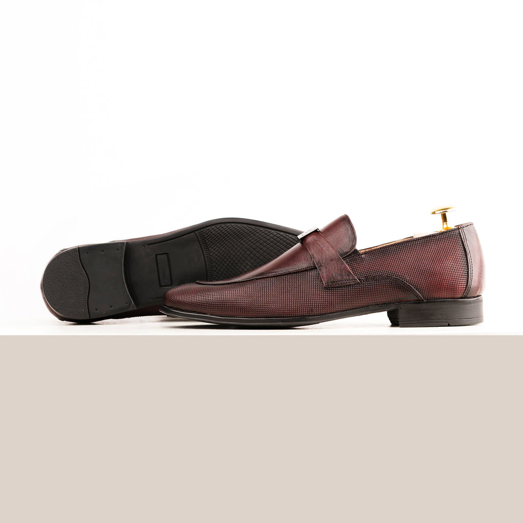 FHS Gunmetal Loafers-Maroon