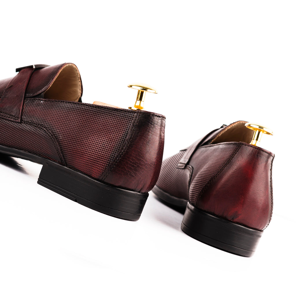 FHS Gunmetal Loafers-Maroon