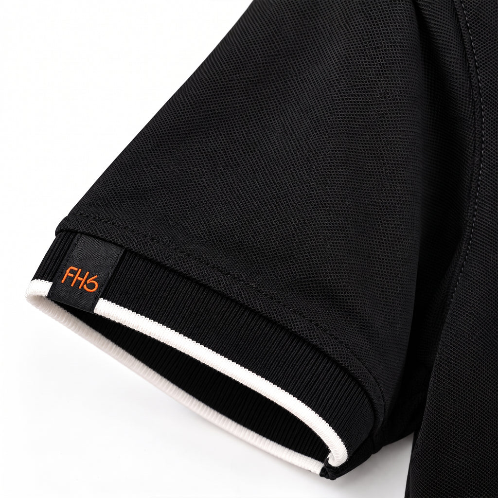 Jacquard Collar Polo - Black