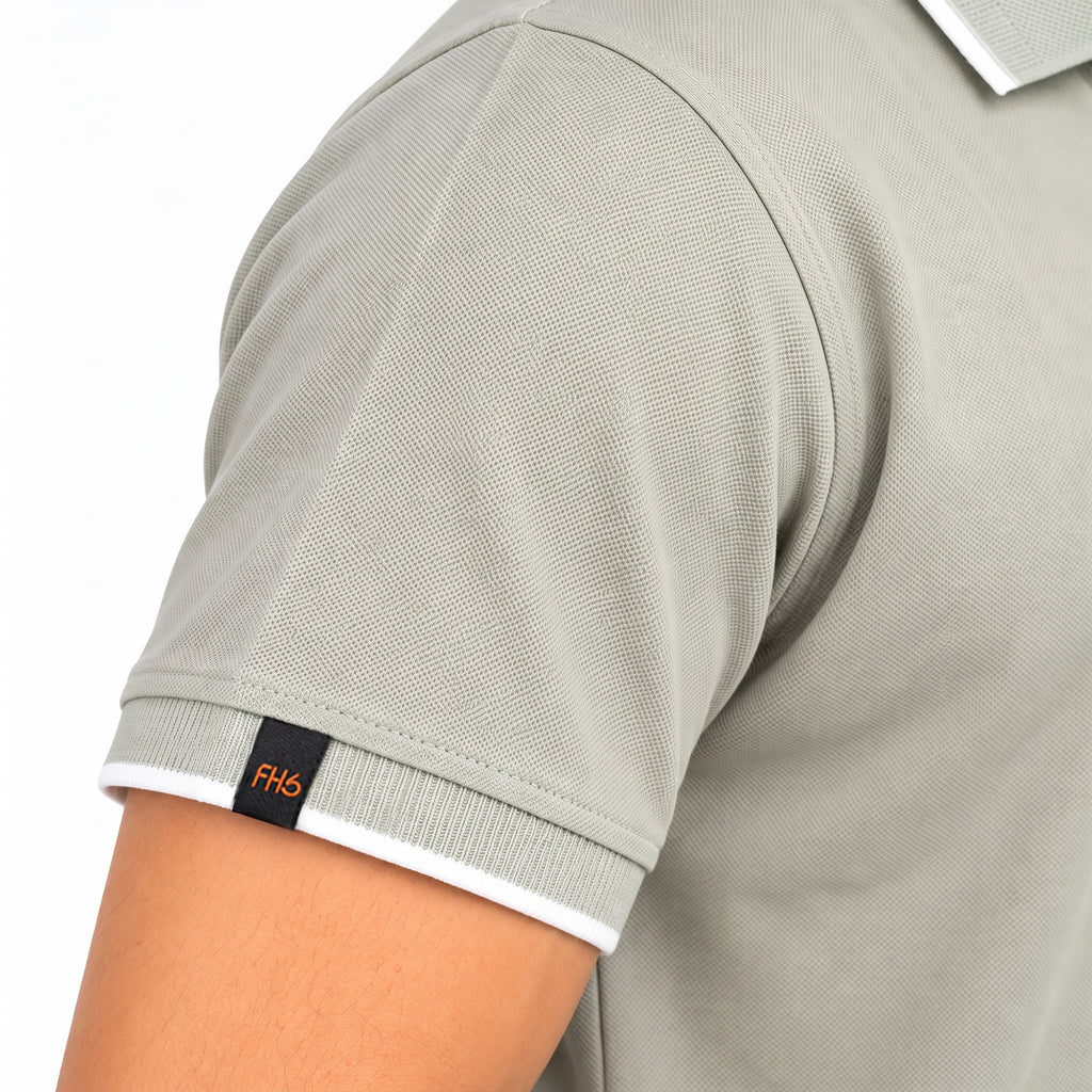 Jacquard Collar Polo - Sea Green