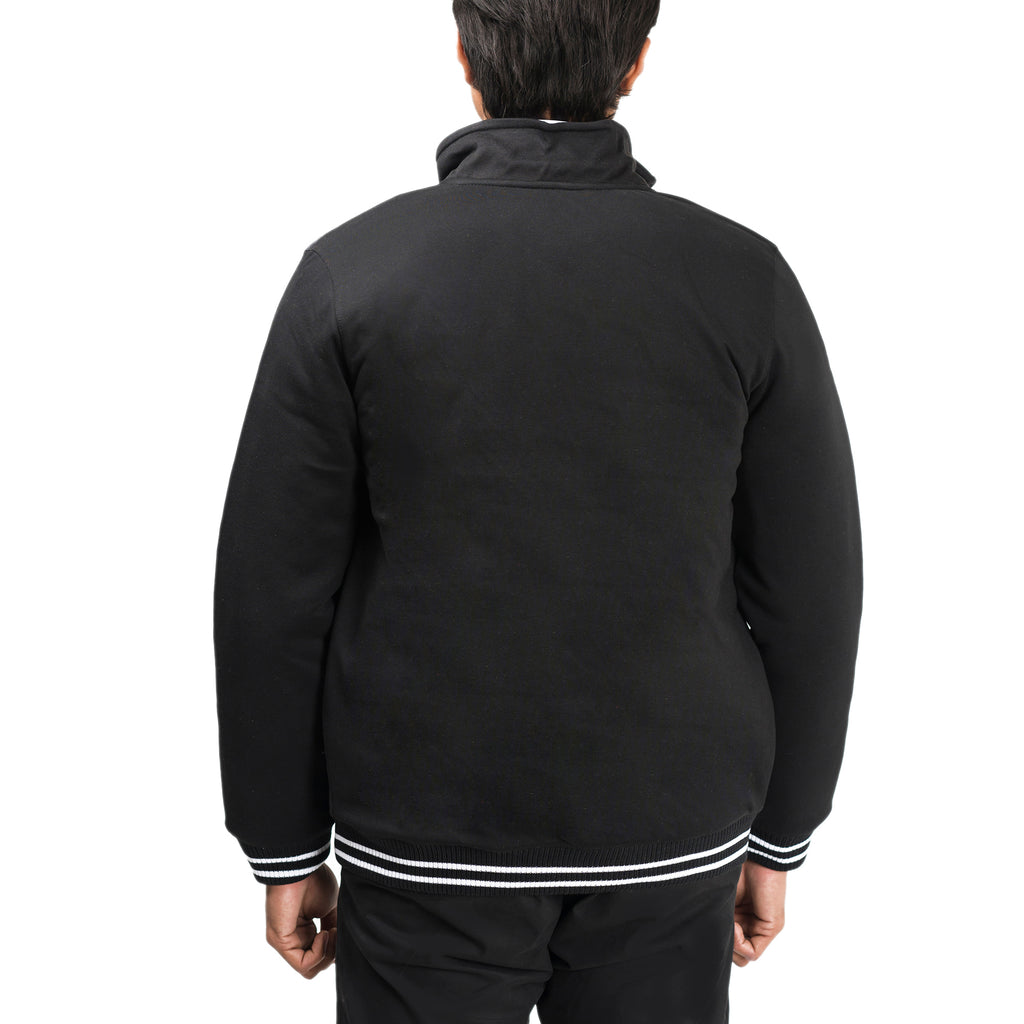 Contrast Ribbed Jacket-Black