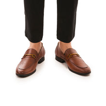 Load image into Gallery viewer, Snake Embossed Horsebit Loafers - Brown