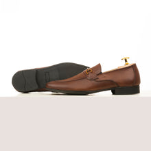 Load image into Gallery viewer, Snake Embossed Horsebit Loafers - Brown