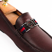 Load image into Gallery viewer, Two Tone FHS Buckled Moccasins - Maroon