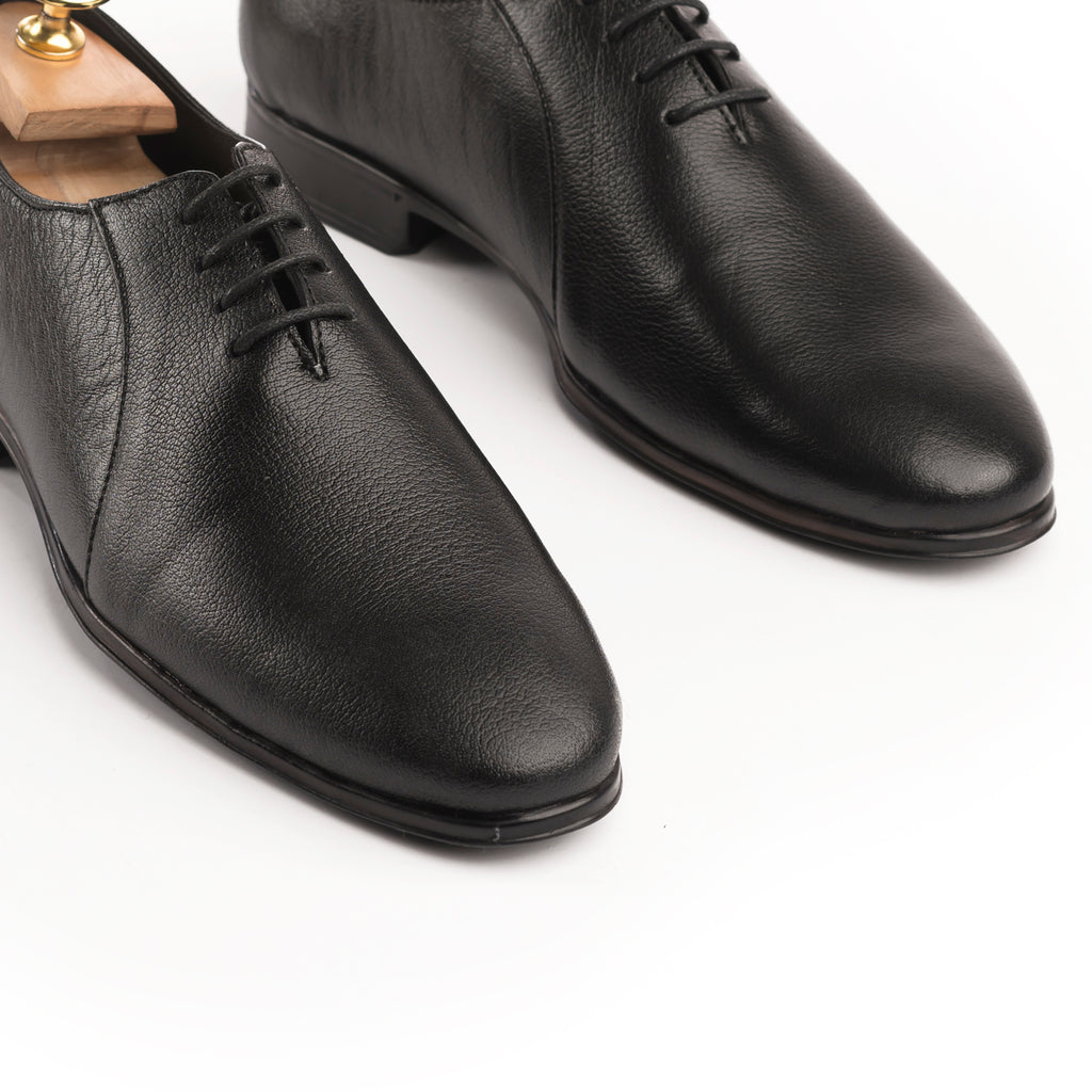 Buffalo Leather Oxfords - Black