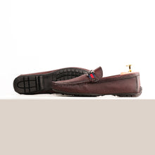 Load image into Gallery viewer, Two Tone FHS Buckled Moccasins - Maroon