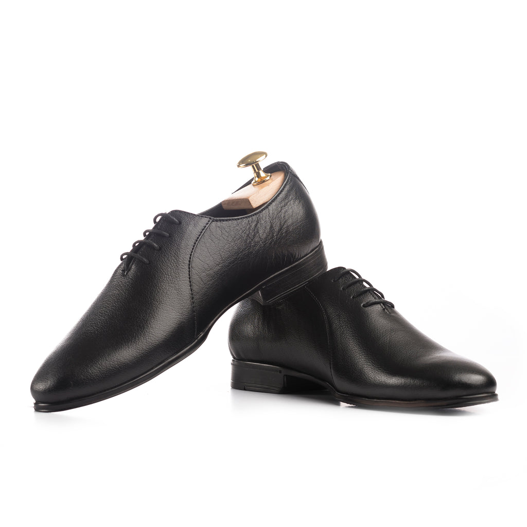 Buffalo Leather Oxfords - Black