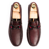 Two Tone FHS Buckled Moccasins - Maroon