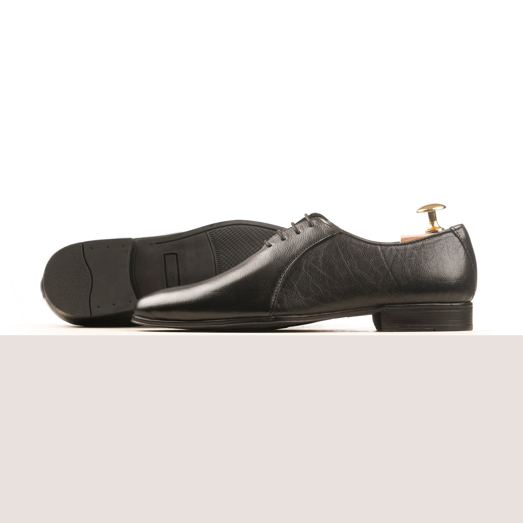 Buffalo Leather Oxfords - Black