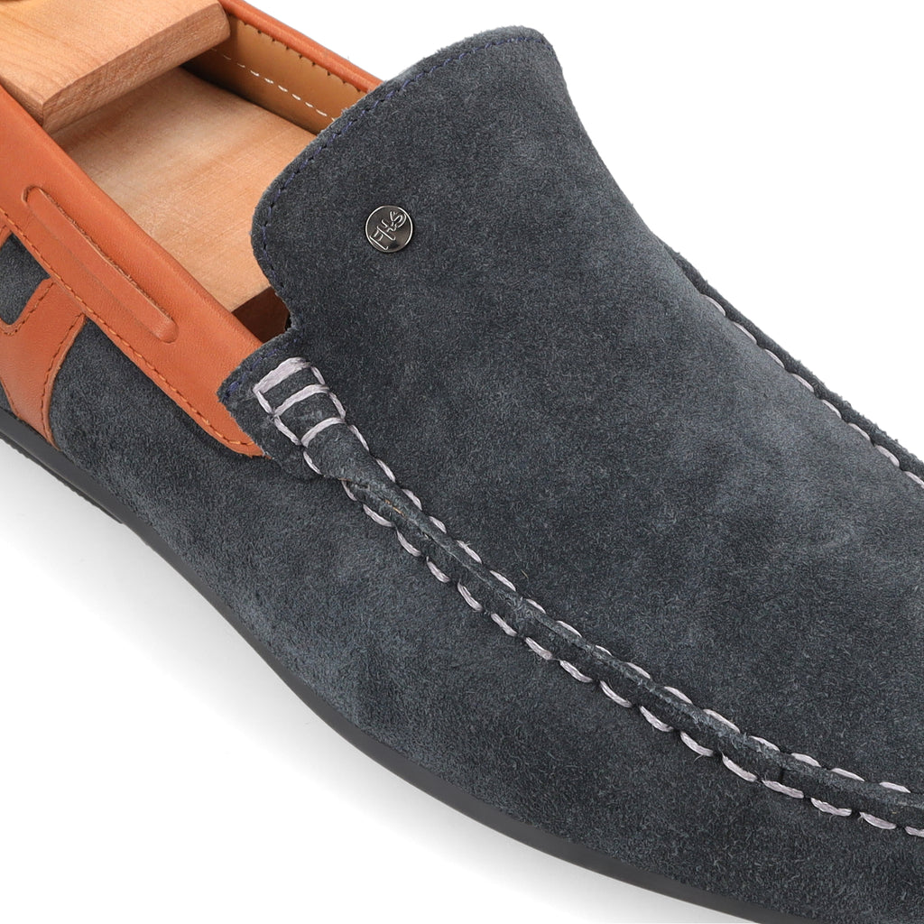 Elite Suede Moccasins - Navy