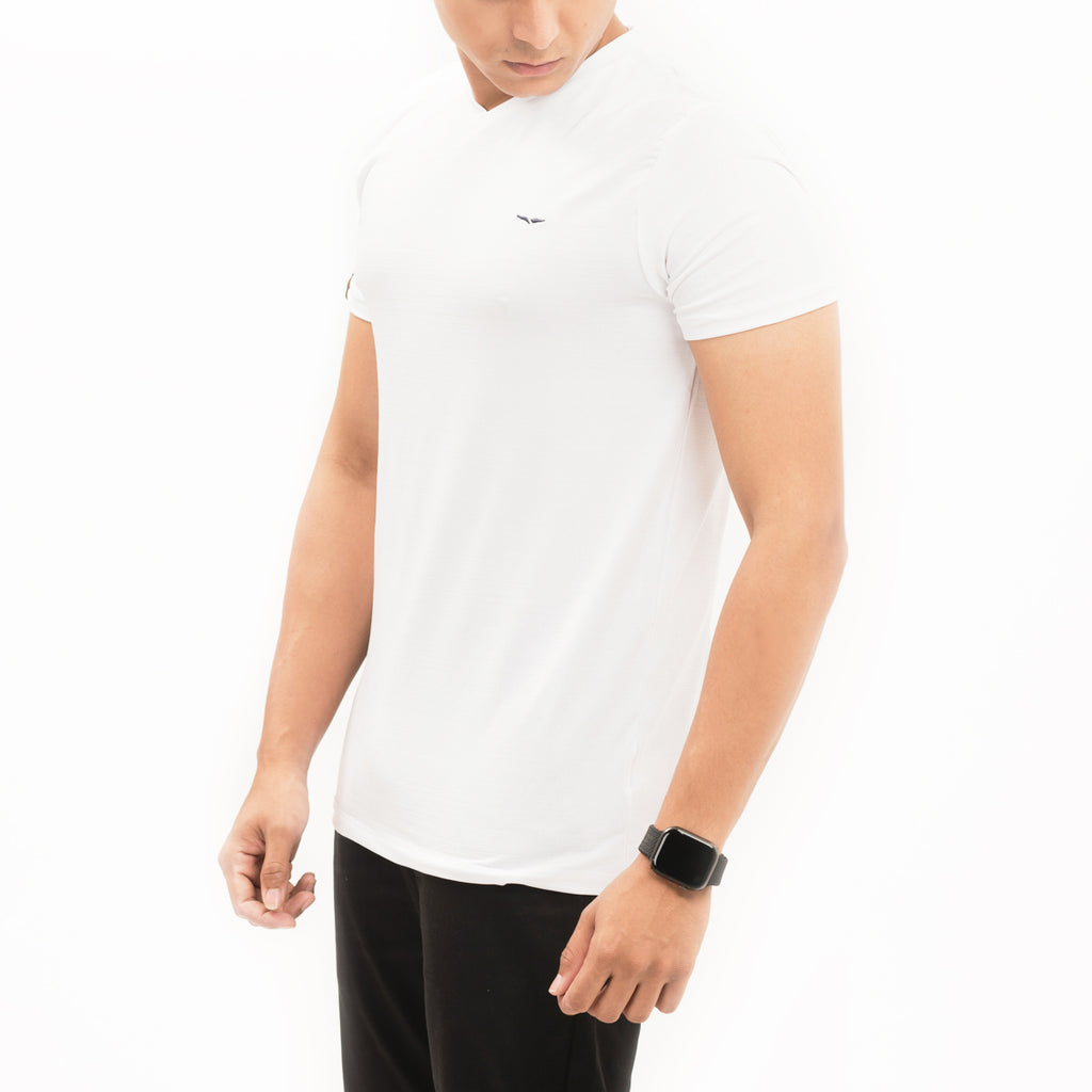 Solid White V-Neck