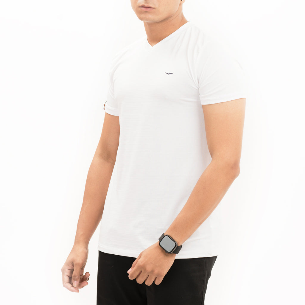 Solid White V-Neck