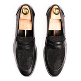 Crystal Studded Loafers-Black