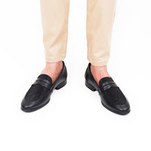 Load image into Gallery viewer, Crystal Studded Loafers-Black