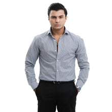 Load image into Gallery viewer, Bangal-striped Black/White Formal Shirt
