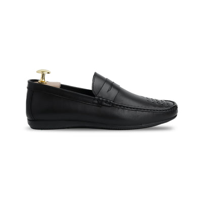 Penny Strapped Moccasins - Black
