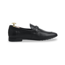 Load image into Gallery viewer, Noir Metallic Buckled Loafers - Black
