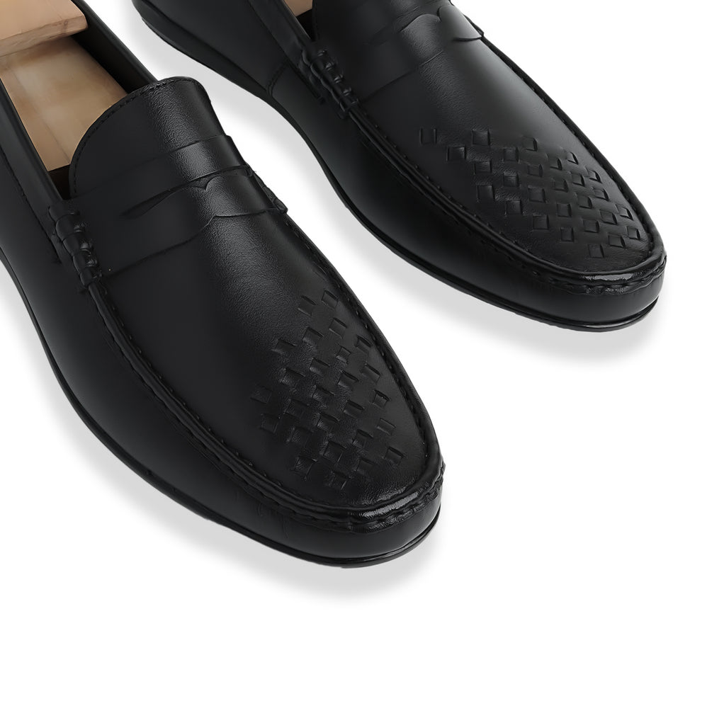 Penny Strapped Moccasins - Black