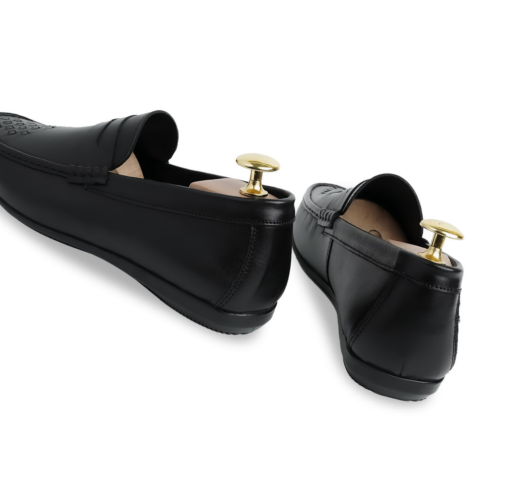 Penny Strapped Moccasins - Black