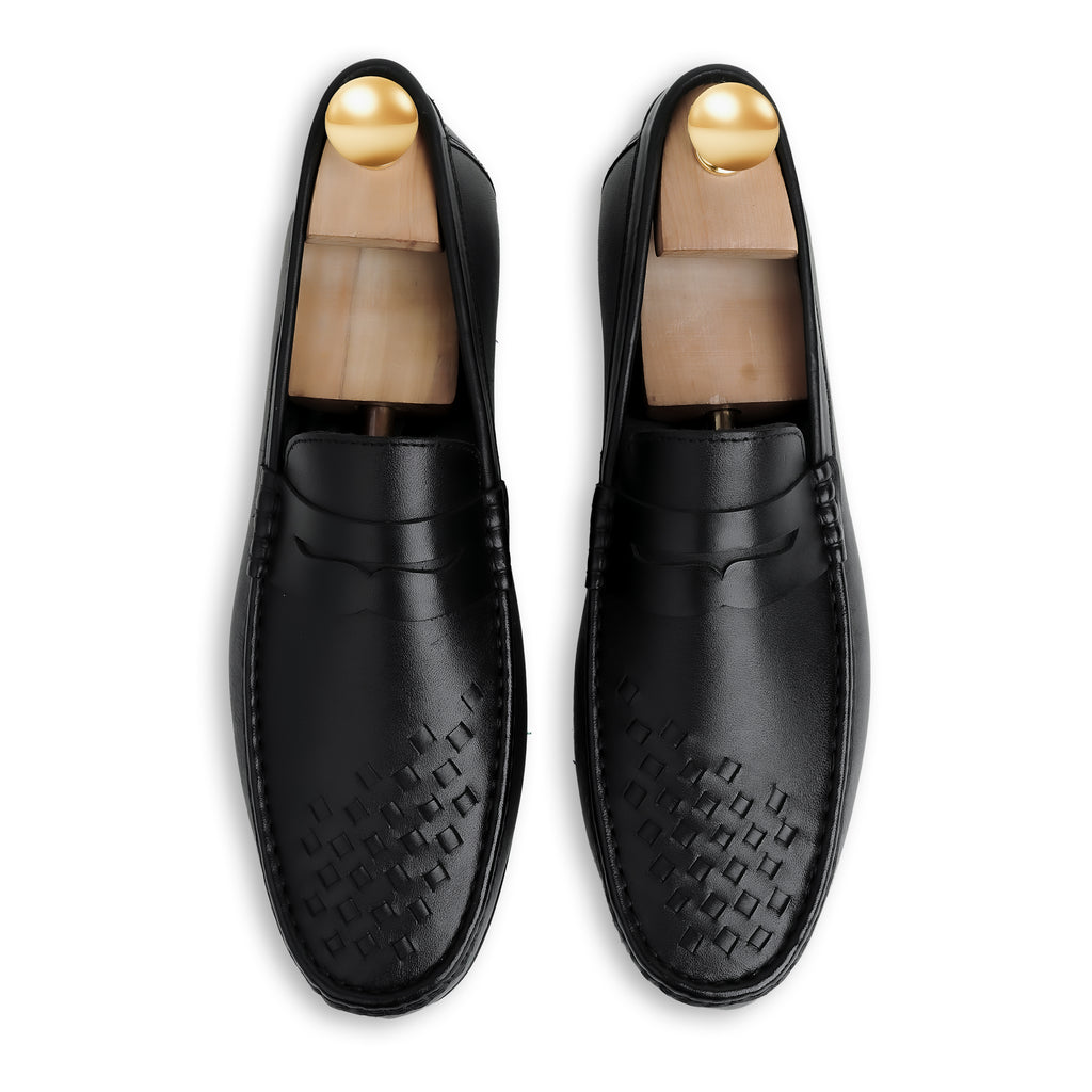 Penny Strapped Moccasins - Black