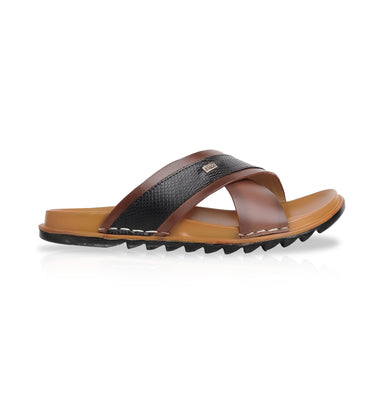 Classic Comfort Leather Slippers - Brown