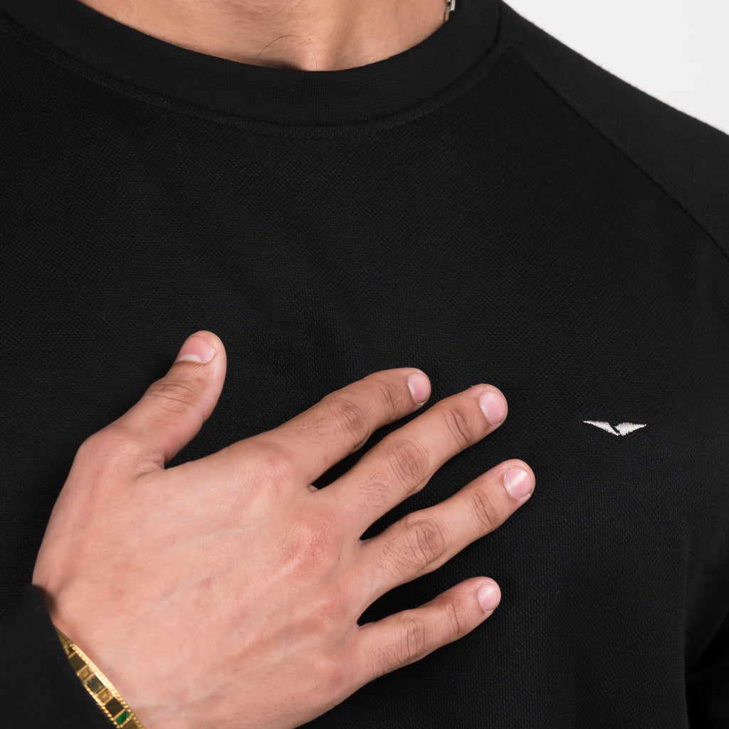 Pique Sweatshirt - Black