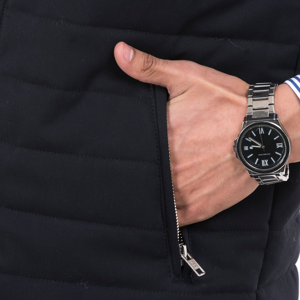 Sleek Gilet Sleeveless Jacket - Dark Navy