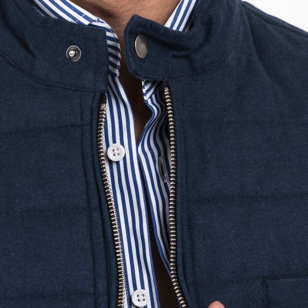 Sleek Gilet Sleeveless Jacket - Navy