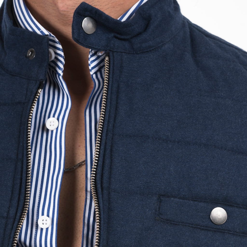 Sleek Gilet Sleeveless Jacket - Navy