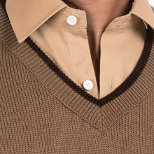 Load image into Gallery viewer, V-Neck Sleeveless Sweater-Khaaki