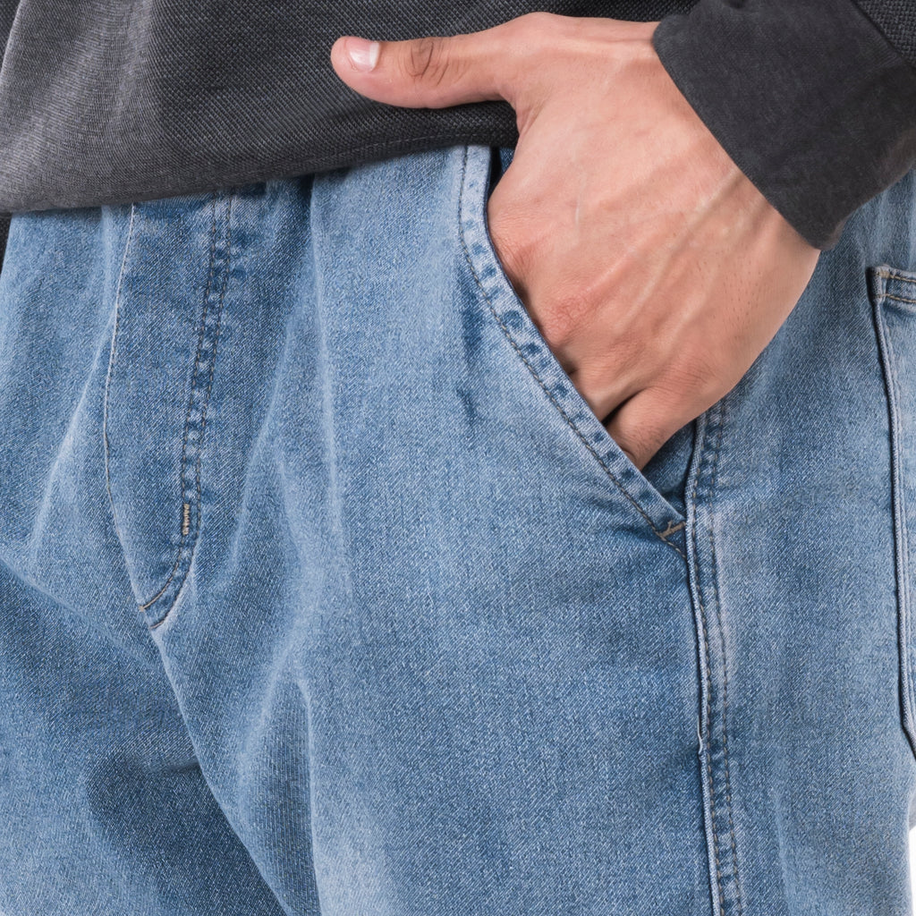 Denim Jogger Pants - Blue