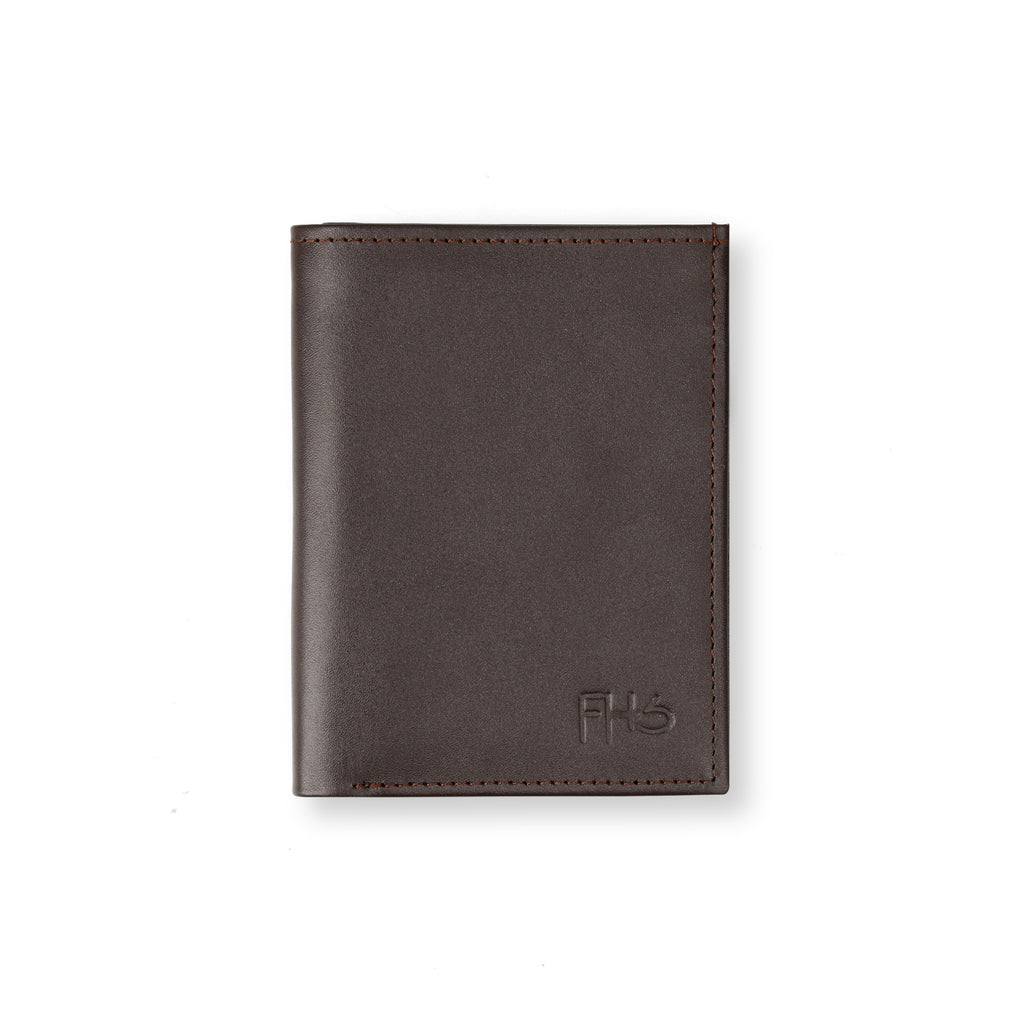 Sleek-Fold Leather Wallet - Brown