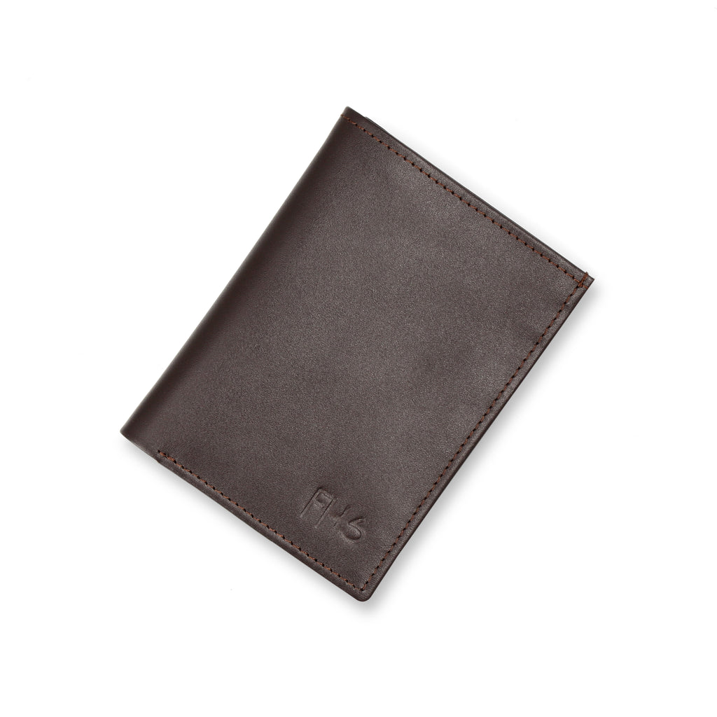 Sleek-Fold Leather Wallet - Brown