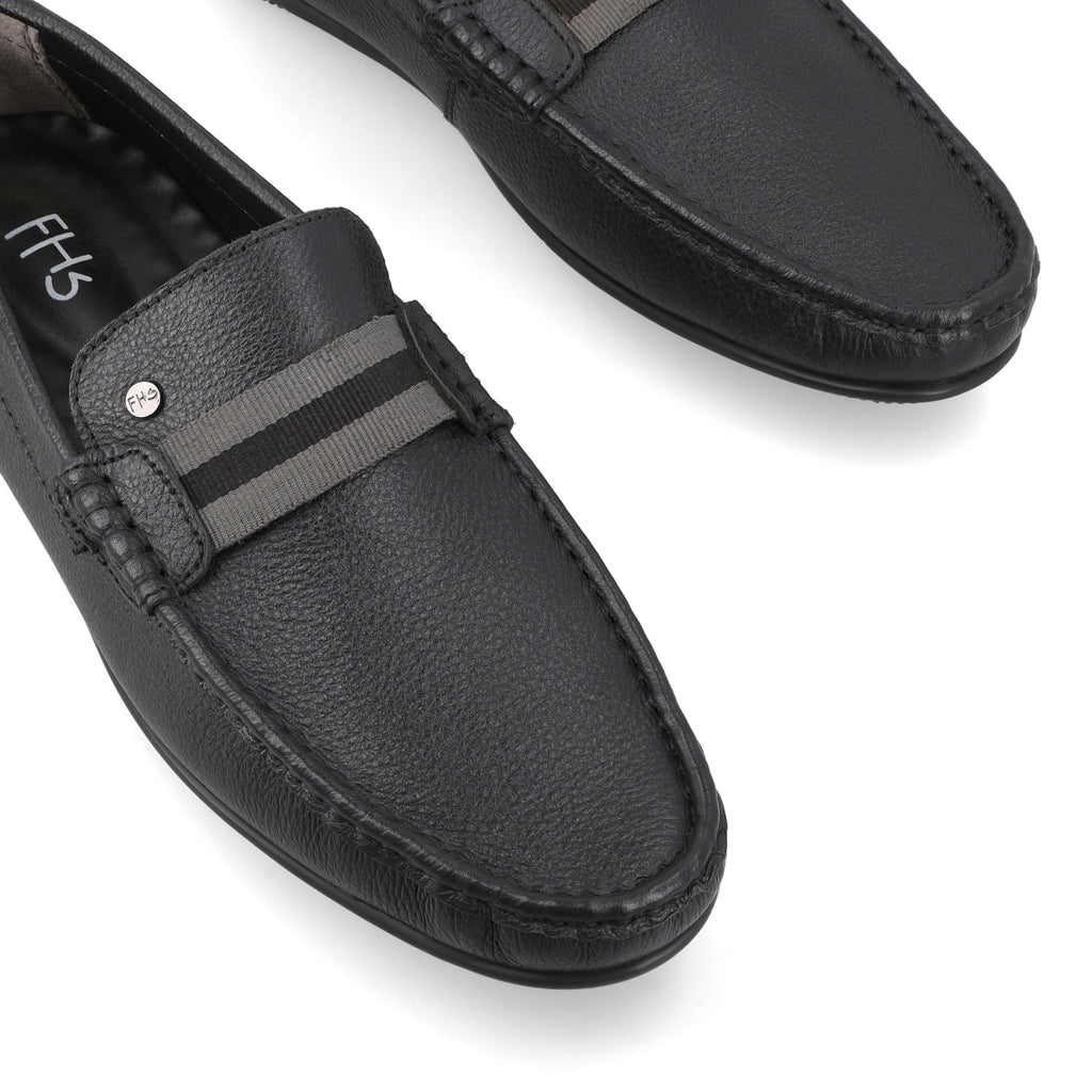 Strapped Black Moccasins