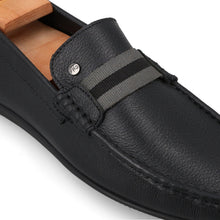 Load image into Gallery viewer, Strapped Black Moccasins