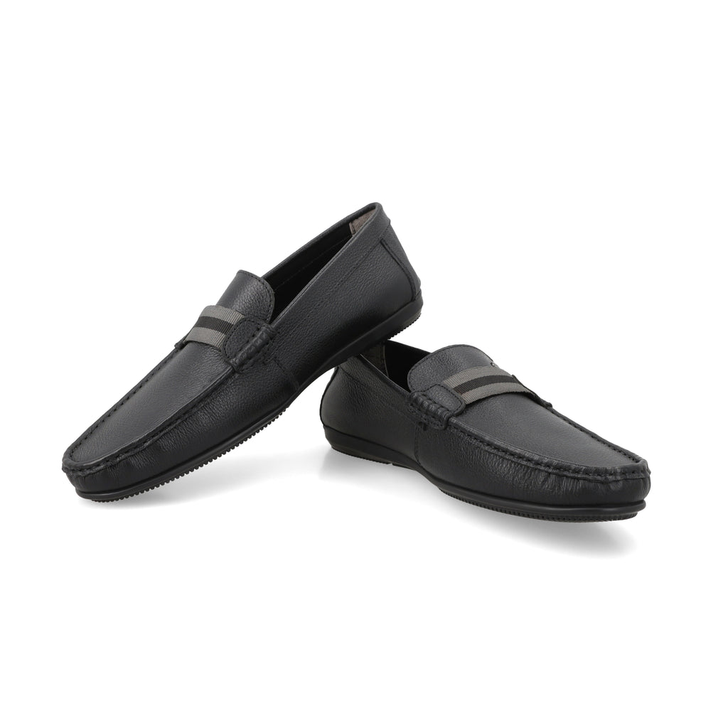 Strapped Black Moccasins