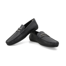 Load image into Gallery viewer, Strapped Black Moccasins