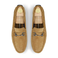 Load image into Gallery viewer, Horse Bit Buckled  Suede Moccasins - Beige