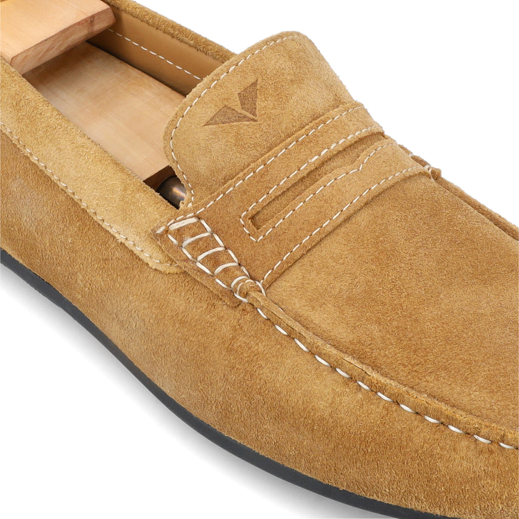 Suede Penny Moccasin - Beige