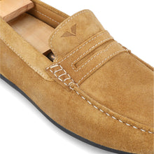 Load image into Gallery viewer, Suede Penny Moccasin - Beige