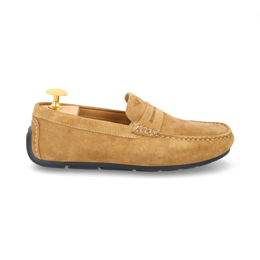 Suede Penny Moccasin - Beige