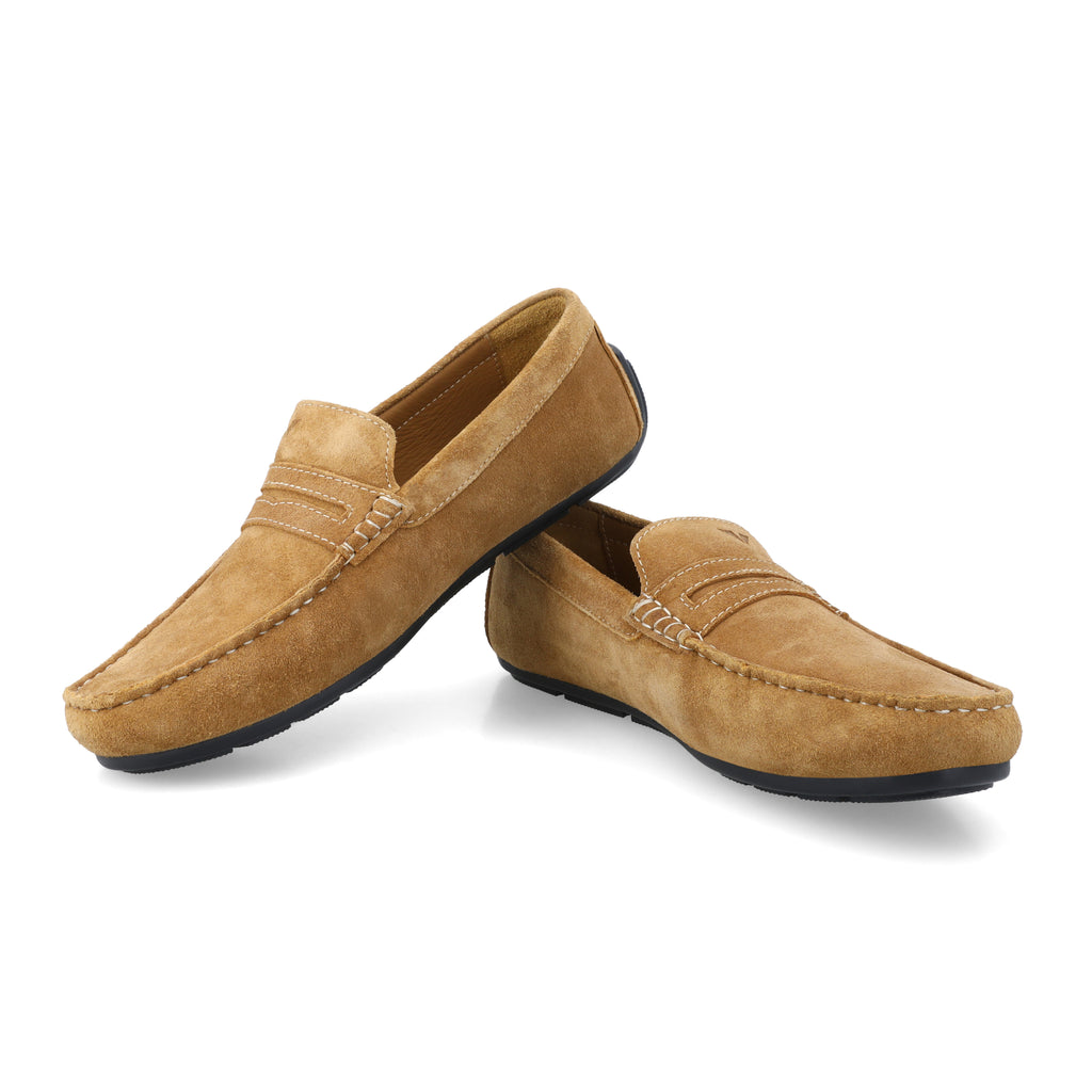 Suede Penny Moccasin - Beige