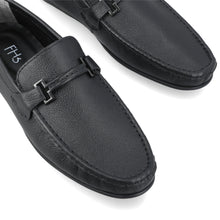 Load image into Gallery viewer, Black Buckled Moccasins-Black